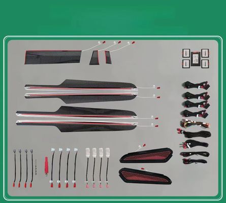 چراغ های محیطی فیبر کربن RGB حکاکی رادیوم + فیبر سرنشین برای پورشه مکان (2018-2024)