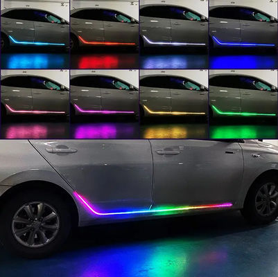 Universal APP/Remote Control Auto Car RGB Atmosphere Ambient Light Car Decorative Door Warning Light Flexible Flowing