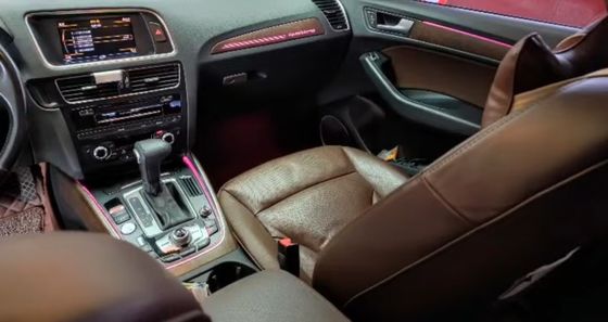 Luci ambientali RGB Modello di stampo + stampo di sella (grano di legno o fibra di carbonio) per Audi Q5 (2010-2018)