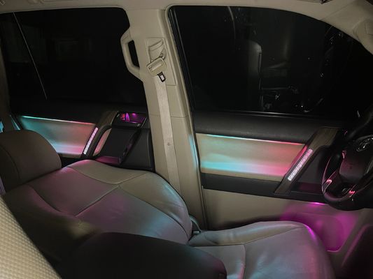 Dynamic Rainbow Symphony Ambient Light for 2010+ Toyota Prado Wood Effect Button Control